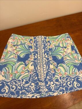 Lilly Pulitzer Blue Floral-Print Mini Skirt